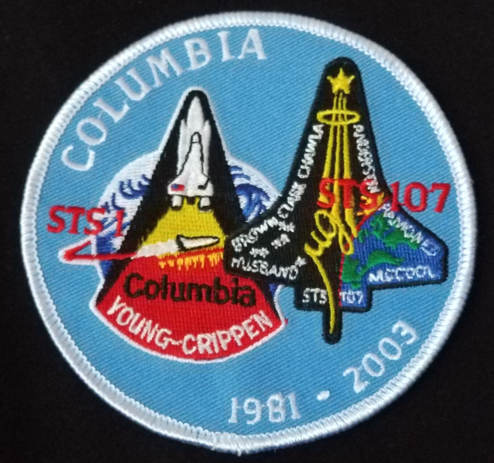 AUTHENTIC Original Boeing/NASA Space Shuttle Columbia STS1 & STS-107 Patch