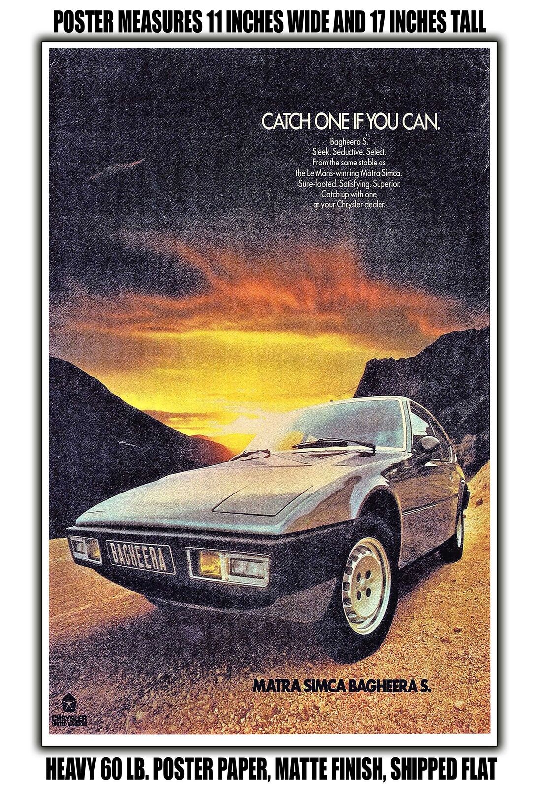 11x17 POSTER - 1977 Matra Simca Bagheera S Catch One If You Can