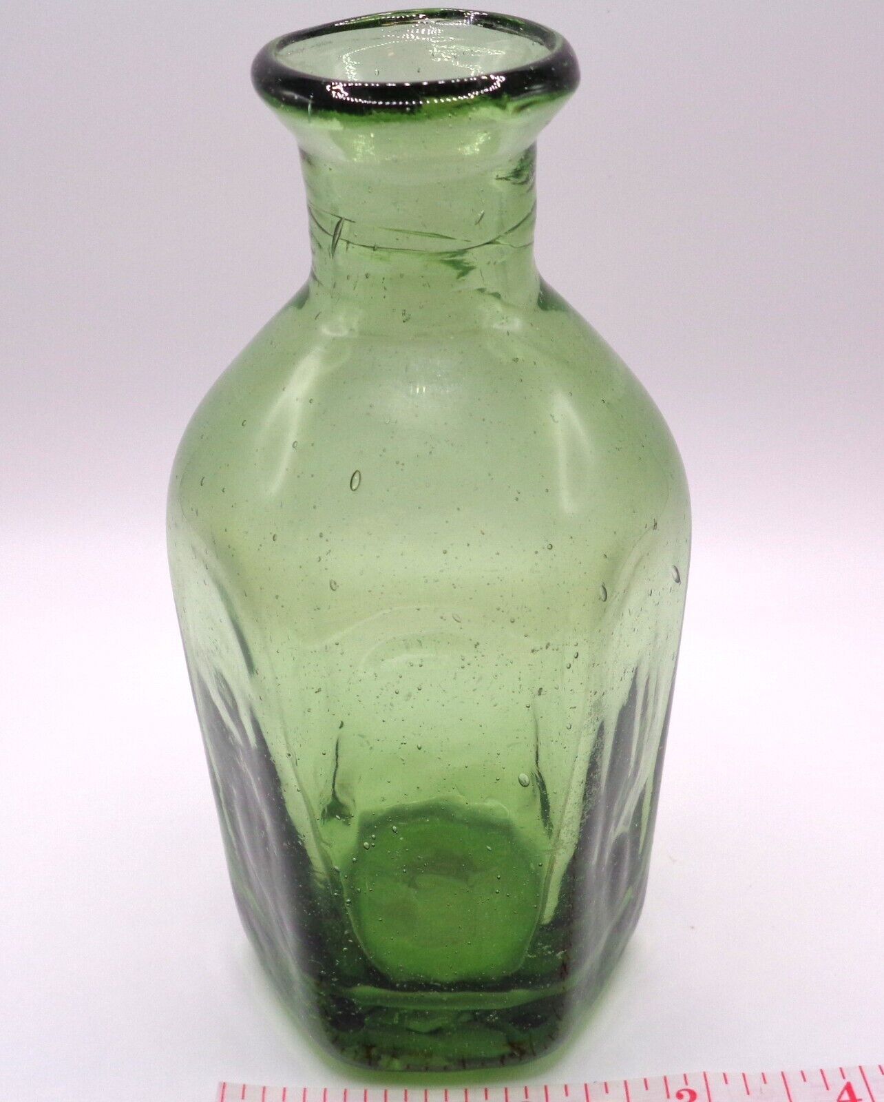 Gorgeous Green Vintage Handblown Octagonal Glass