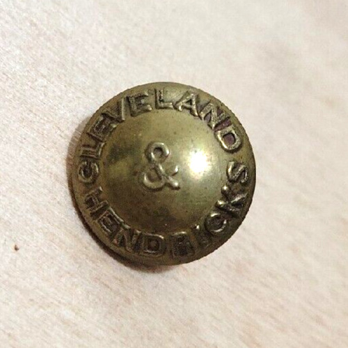 Rare 1884 Cleveland & Hendricks US Presidential Candidates Antique Button
