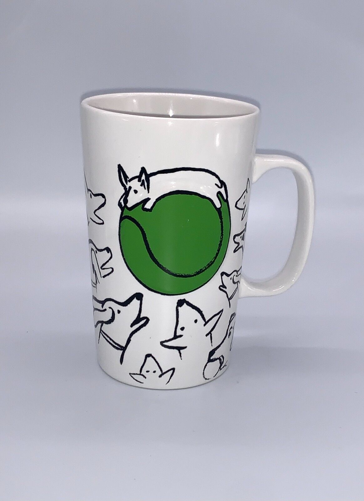 2015 Starbucks Dogs Fetch Green Tennis Ball 16 Oz Coffee Mug Cup