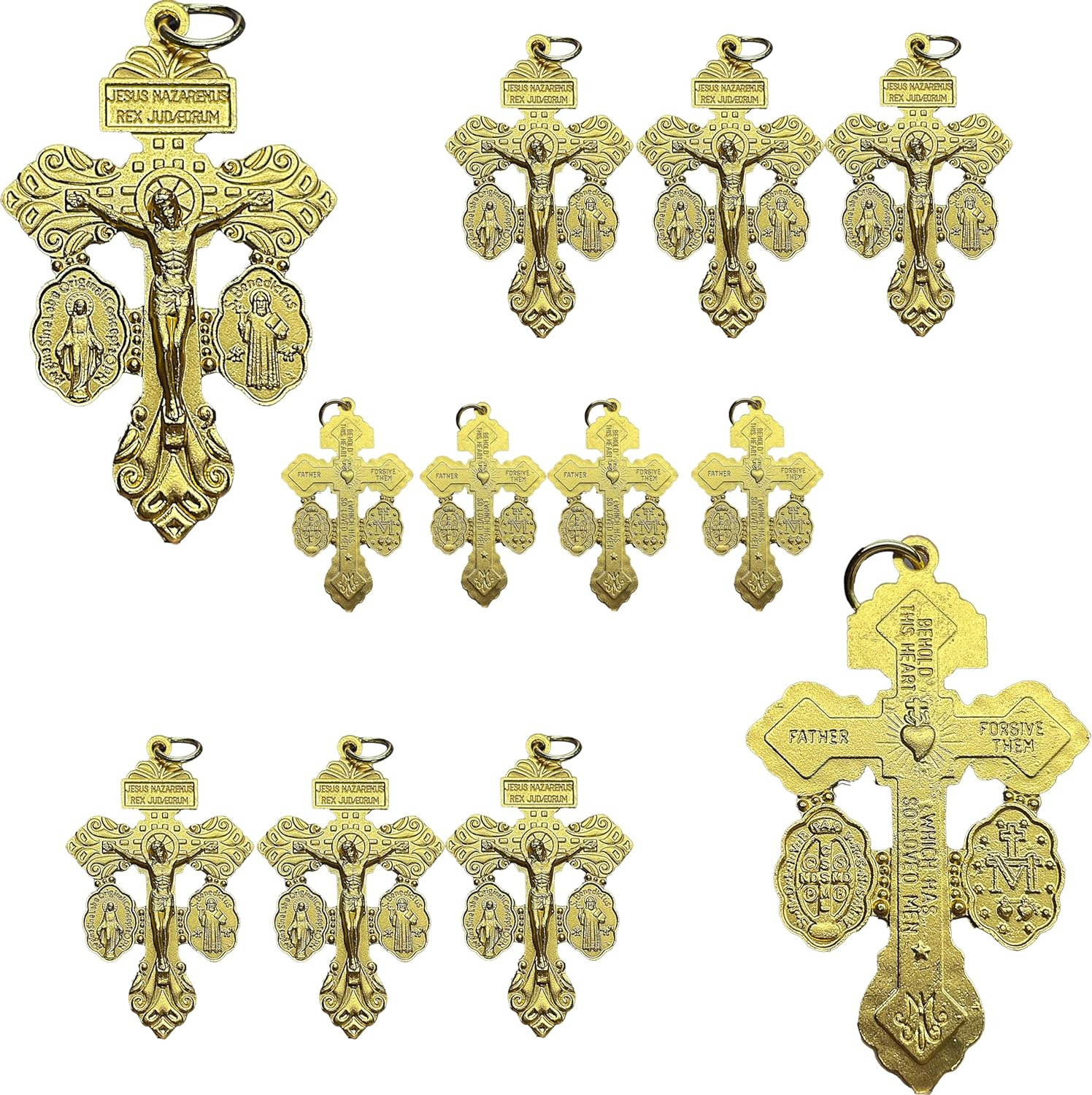 12Pcs Crucifix for Rosary Making Bulk Pack,Medal,St Benedict Medal,Medal,Rosarie