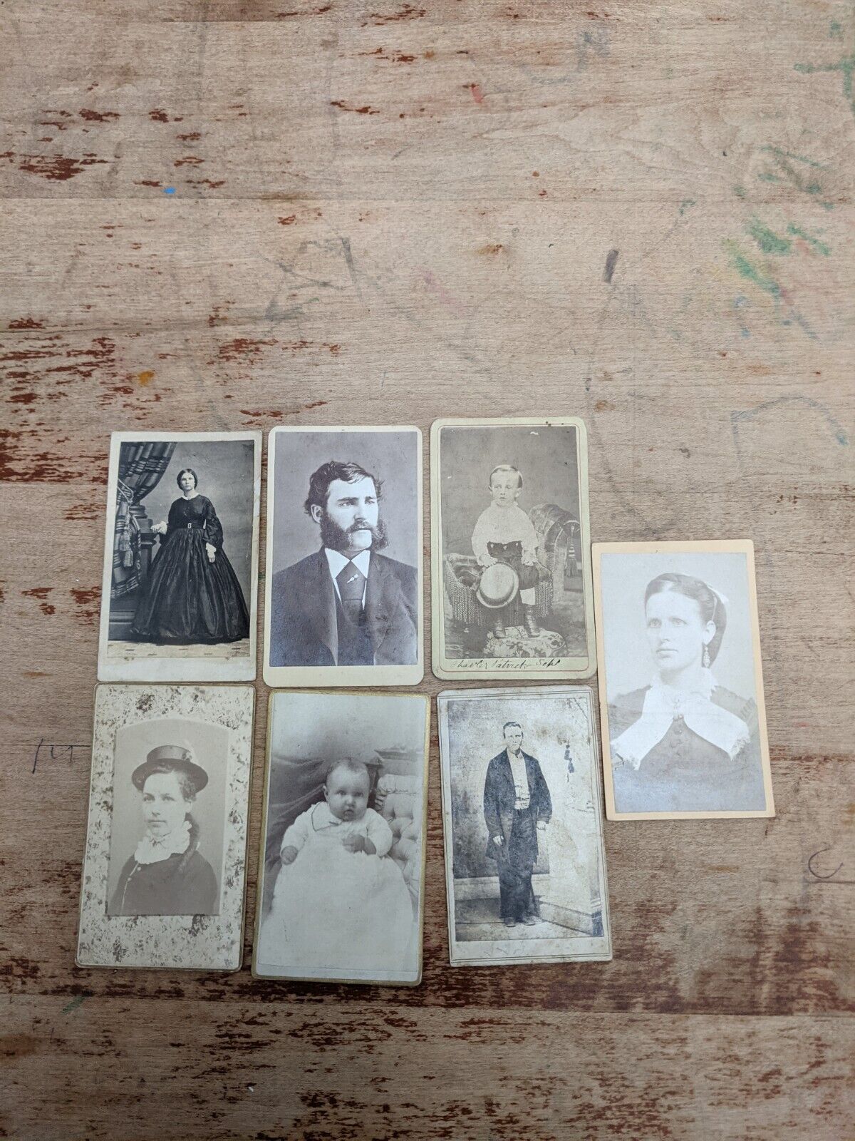Victorian Era CDV Carte De Viste Photos. Men, Women, Babies. Some Identified. 7