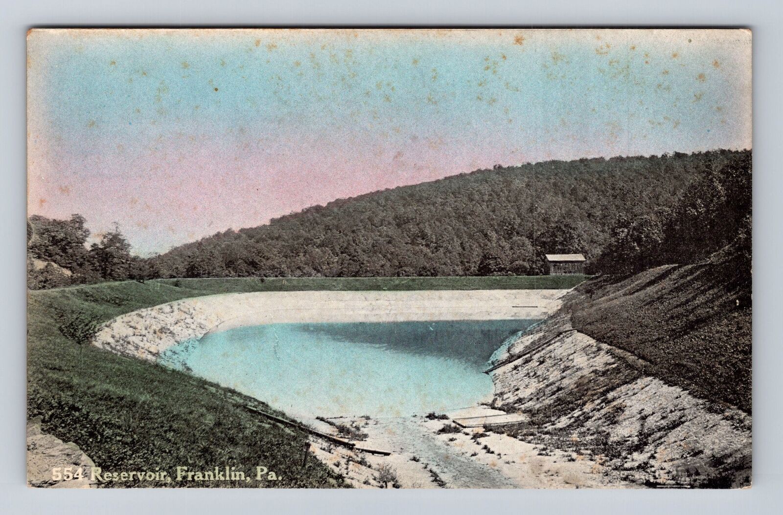 Franklin PA-Pennsylvania, Reservoir, Antique Vintage Souvenir Postcard