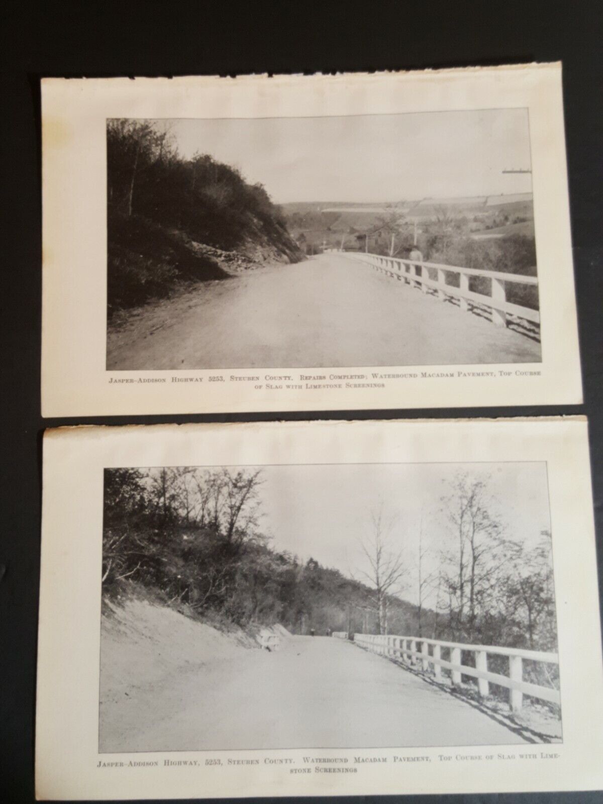 1915 lot of 2 photo plates of JASPER ADDISON HIGHWAY  Steuben County new york
