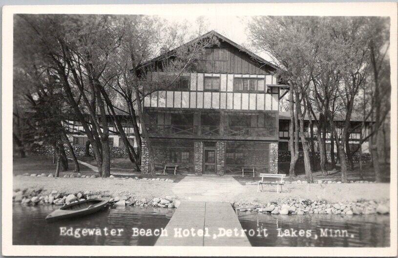 c1940s DETROIT LAKES, Minnesota RPPC Real Photo Postcard \