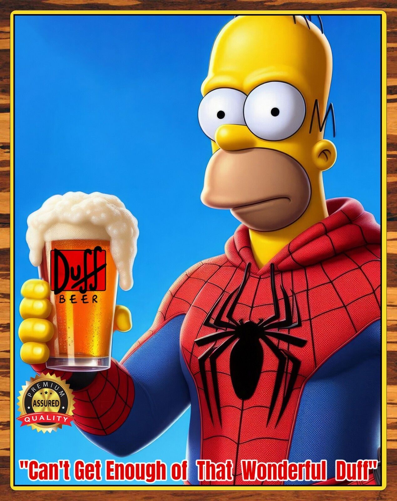 Homer Simpson - Duff Beer - Spider-Man - Can\'t Get Enough - Metal Sign 11 x 14