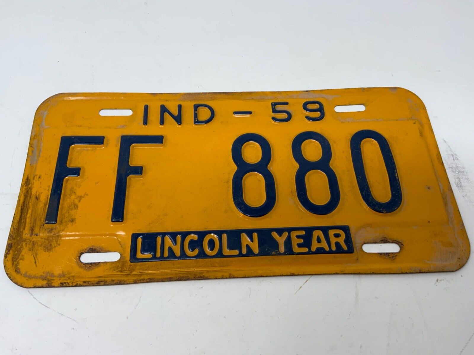 1959 Indiana FF 880 License Plate 