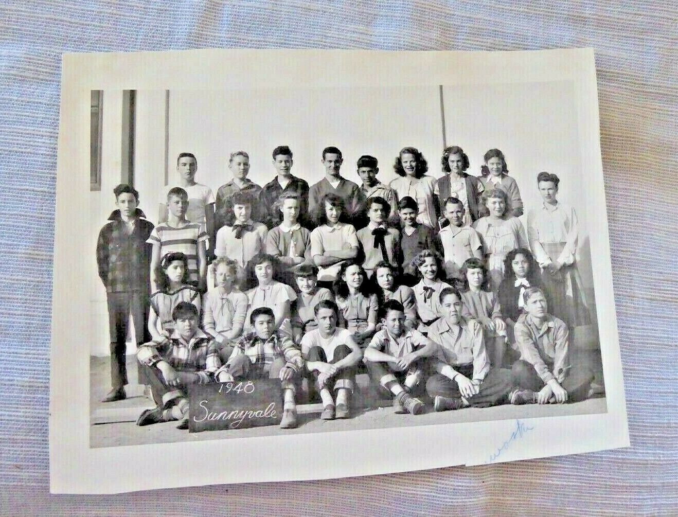 VINTAGE REAL PHOTOGRAPH  STUDENTS OF SUNNYVALE CA 1948