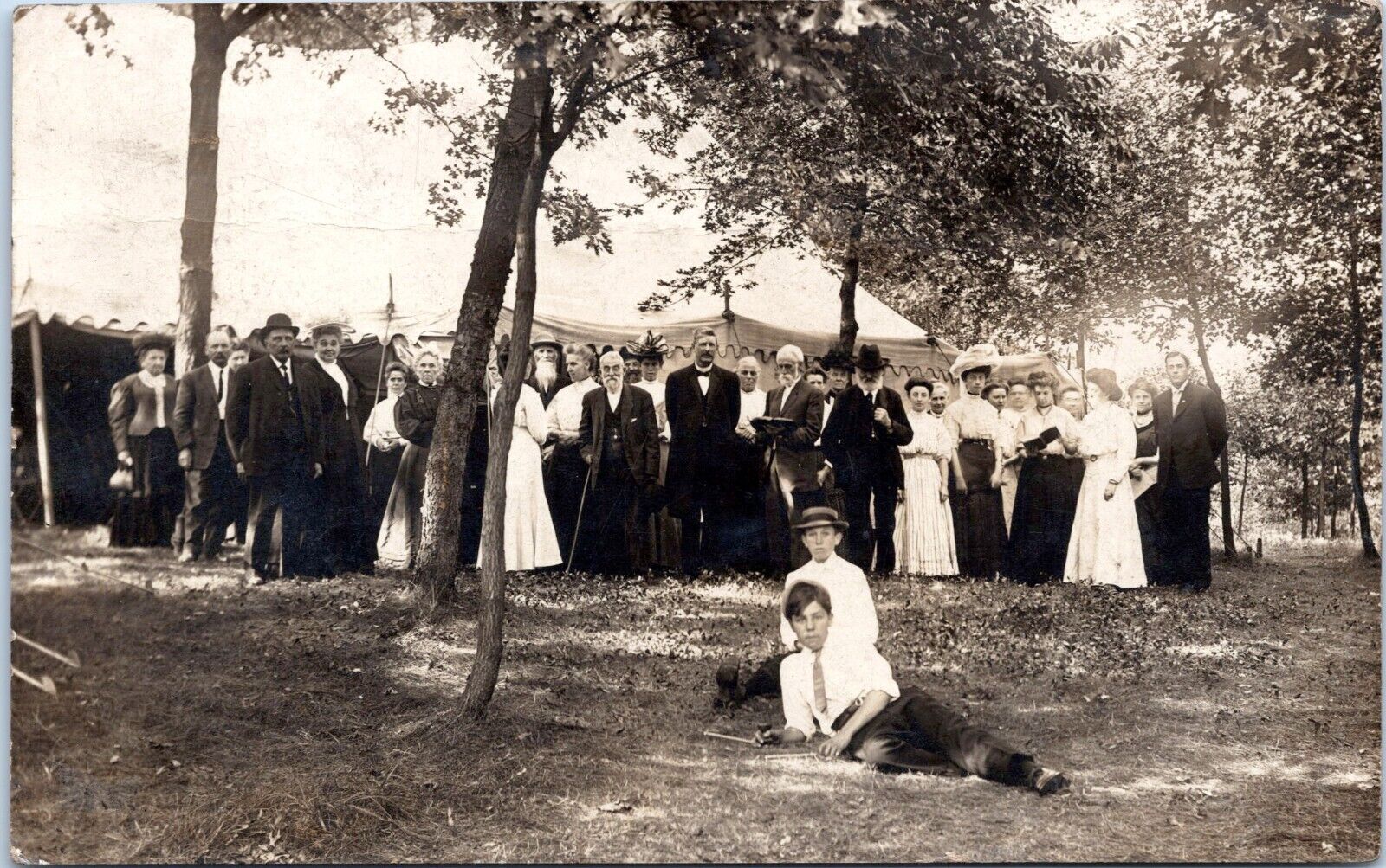 RPPC Christian Camp Meeting, Waterloo Iowa - 1909 Photo Postcard - Religious