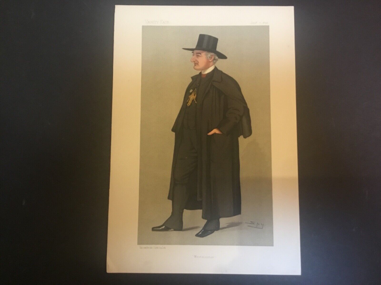 Religious Art -  Vanity Fair Chromolithograph - Clergyman / Westminster  1893