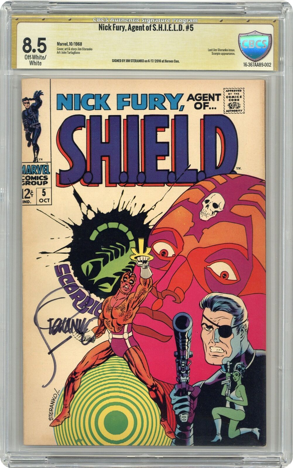 Nick Fury Agent of SHIELD #5 CBCS 8.5 SS Steranko 1968 16-367AA89-002