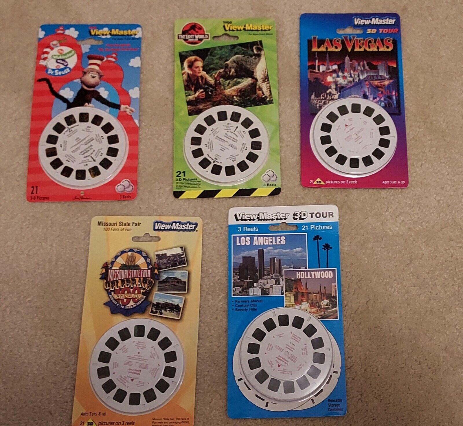 5 assorted viewmaster blister packs new never opened