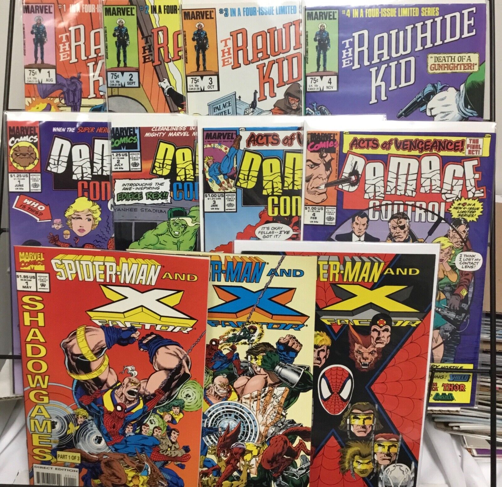 Marvel Comics Rawhide Kid 1-4, Damage Control 1-4, Spider-Man & X-Factor 1-3