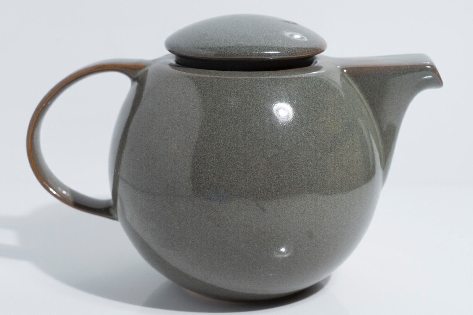 DesignPac, Inc. Vintage Curved Ceramic Tea Pot Gravy Boat Gray Brown Rustic