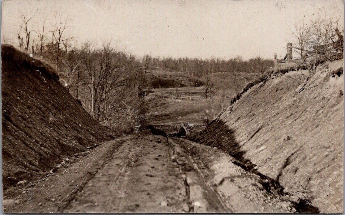 1909, Street View, MONTGOMERY, Michigan Real Photo Postcard