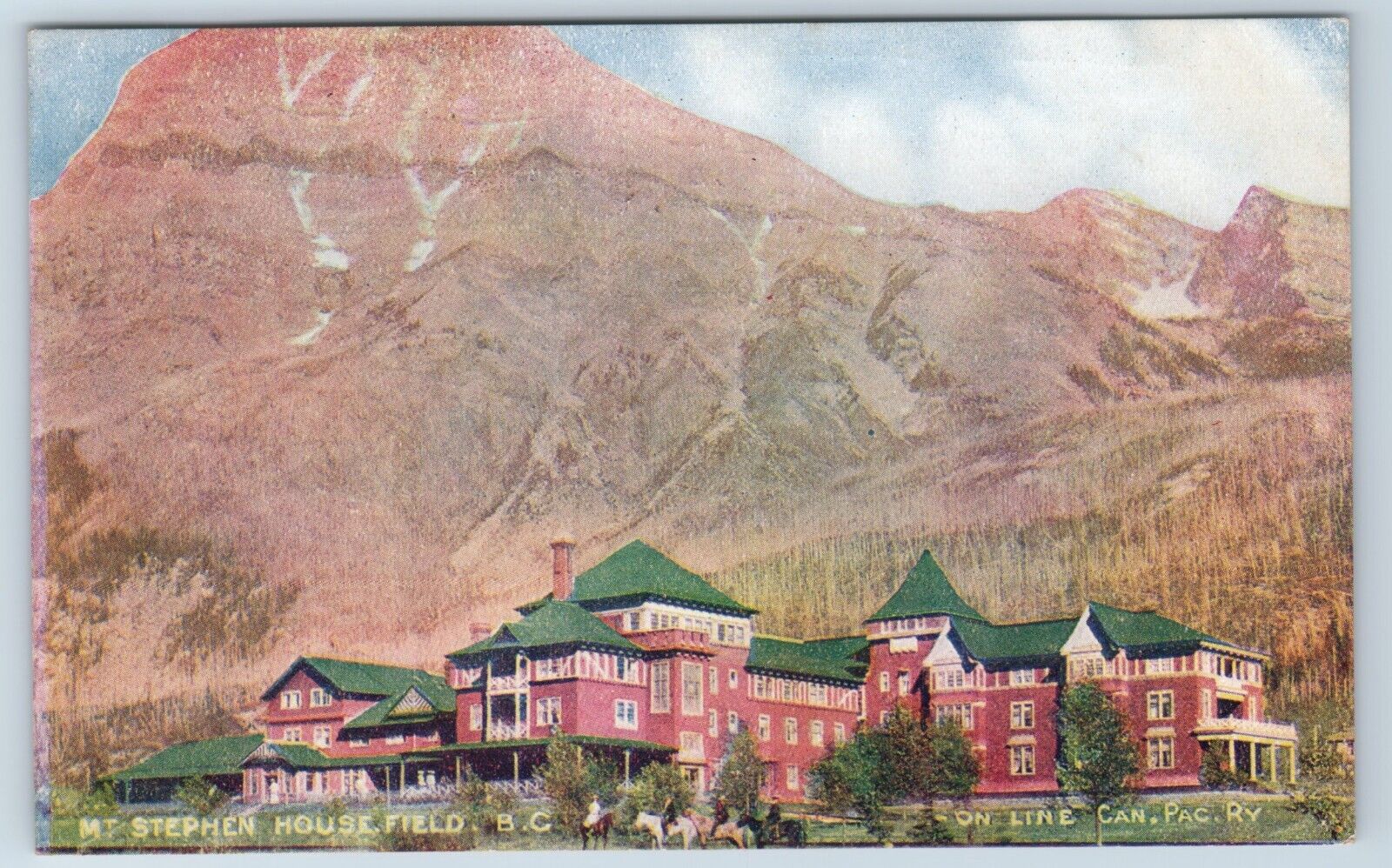 Postcard Mt Stephen House Field BC Canada Canadian Pacific Railway c1910