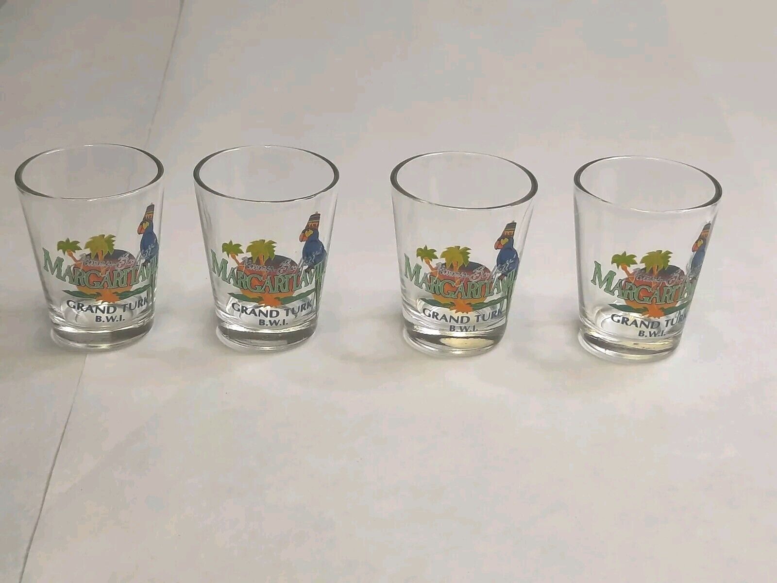 Margaritaville Grand Turk B.W.I. Shot Glass Lot Of 4 Glasses