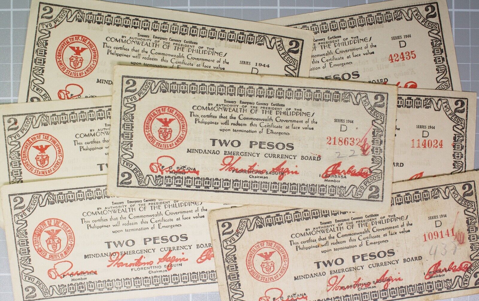 (1) 1944 (D) Philippines ~ Mindanao 2 Pesos ~ MIN-263 ~ VF ~ WWII Note ~ M19