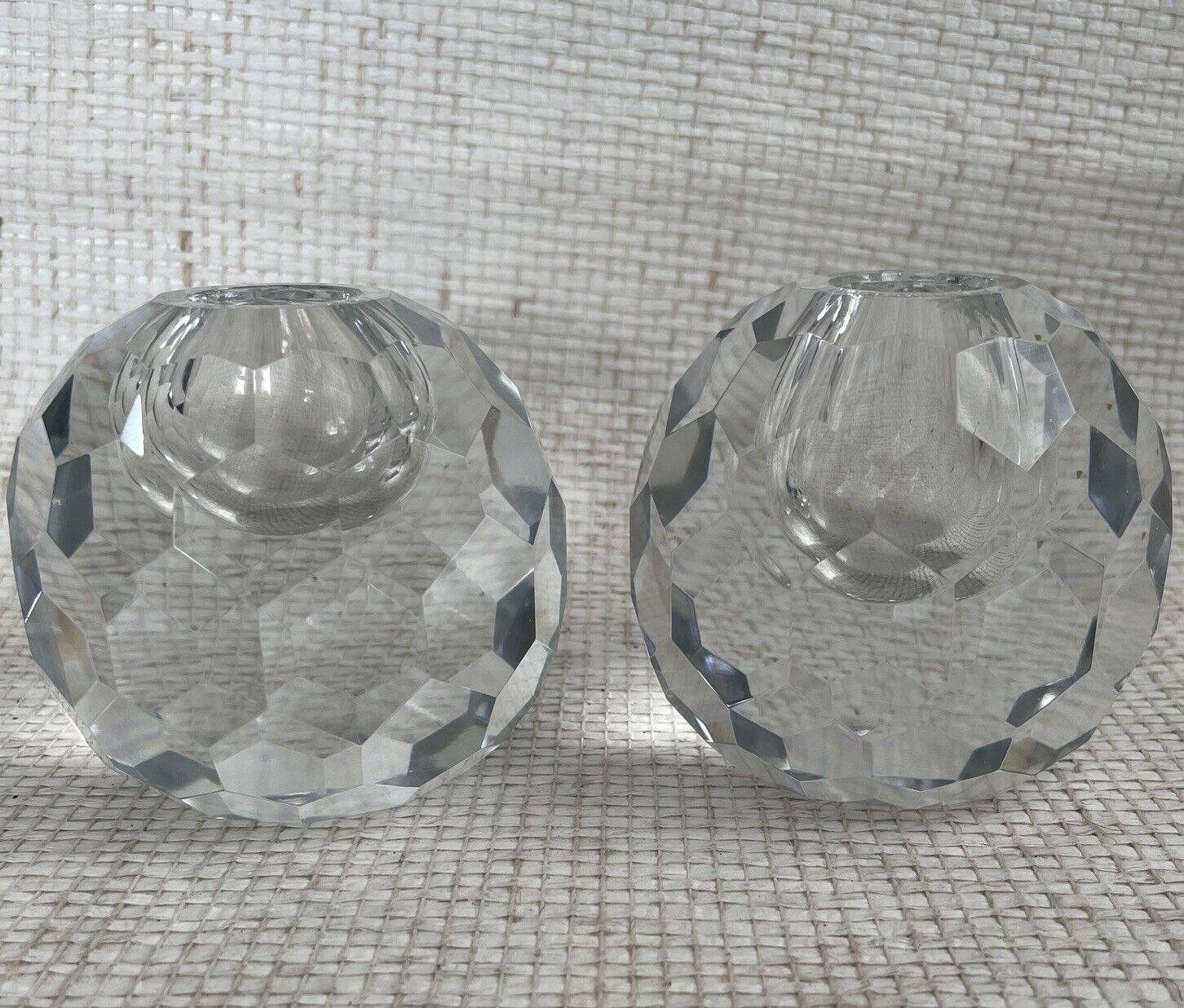 Cartier Crystal Faceted Rare Candle Holders
