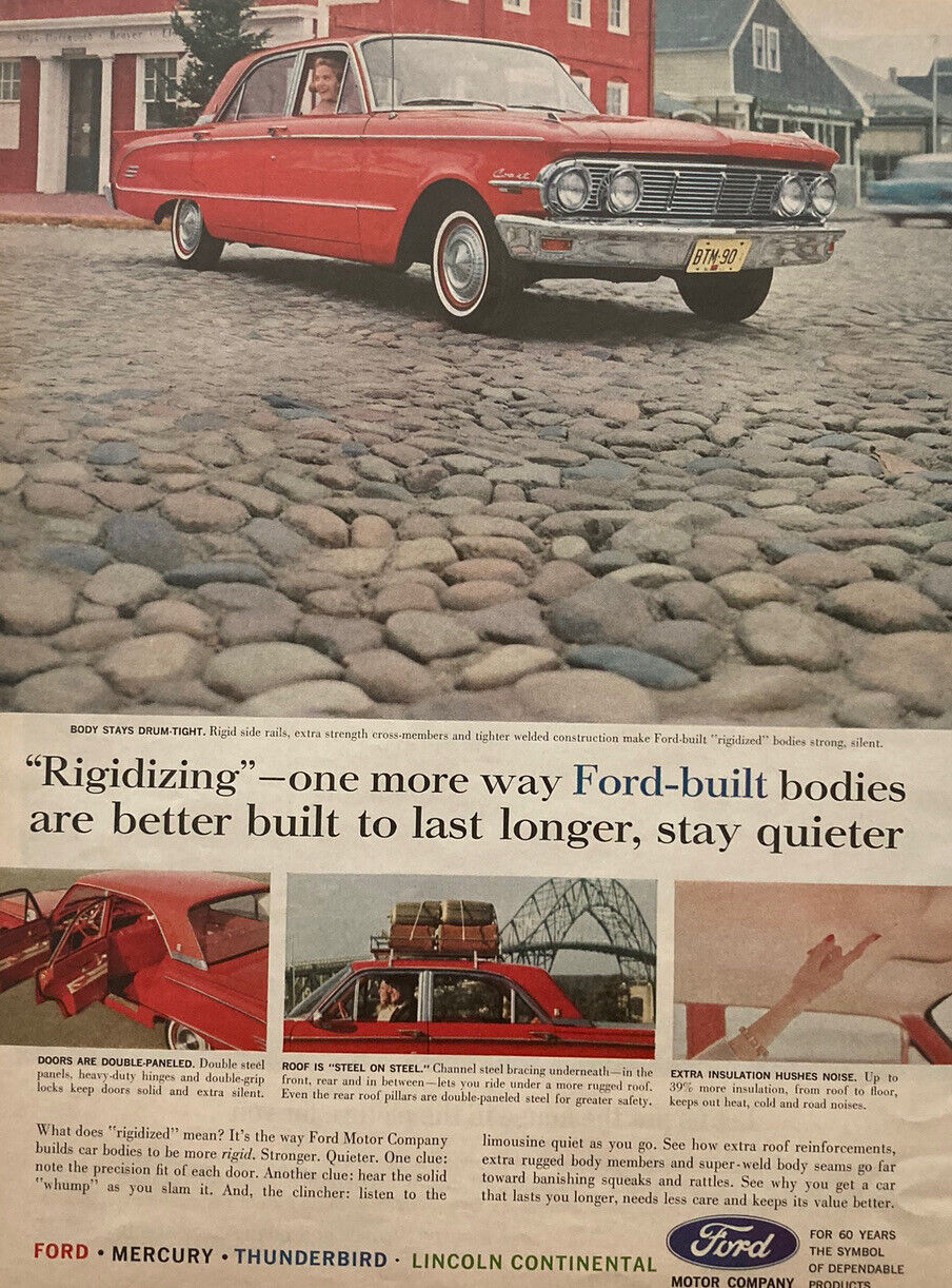 1963 Ford Motor Company Print Ad Built Bodies Are Better Built To Last Longer