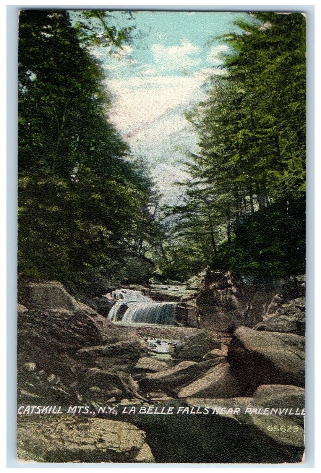 c1910 La Belle Falls Near Palenville Catskill Mountain New York Vintage Postcard