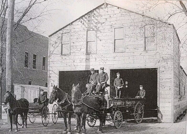 1904 4x6 Photo Postcard Sz ~ Fire Station 5th & Mulberry, Waterloo, Iowa. #-5052