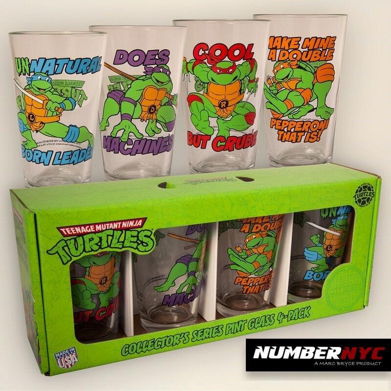 Official TMNT Teenage Mutant Ninja Turtles Collector\'s Series Pint Glass 4 Pack