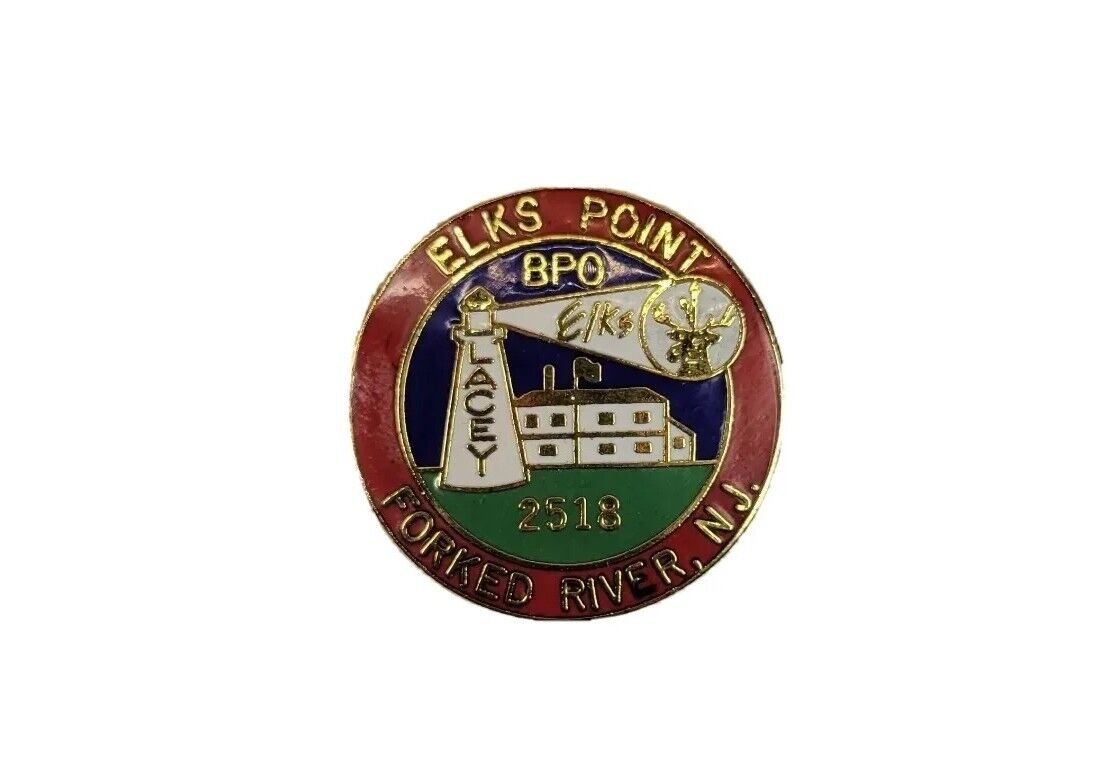 Elks New Jersey Elks Point BPO Hat Lapel Pin  #2518 Vintage Forged River NJ