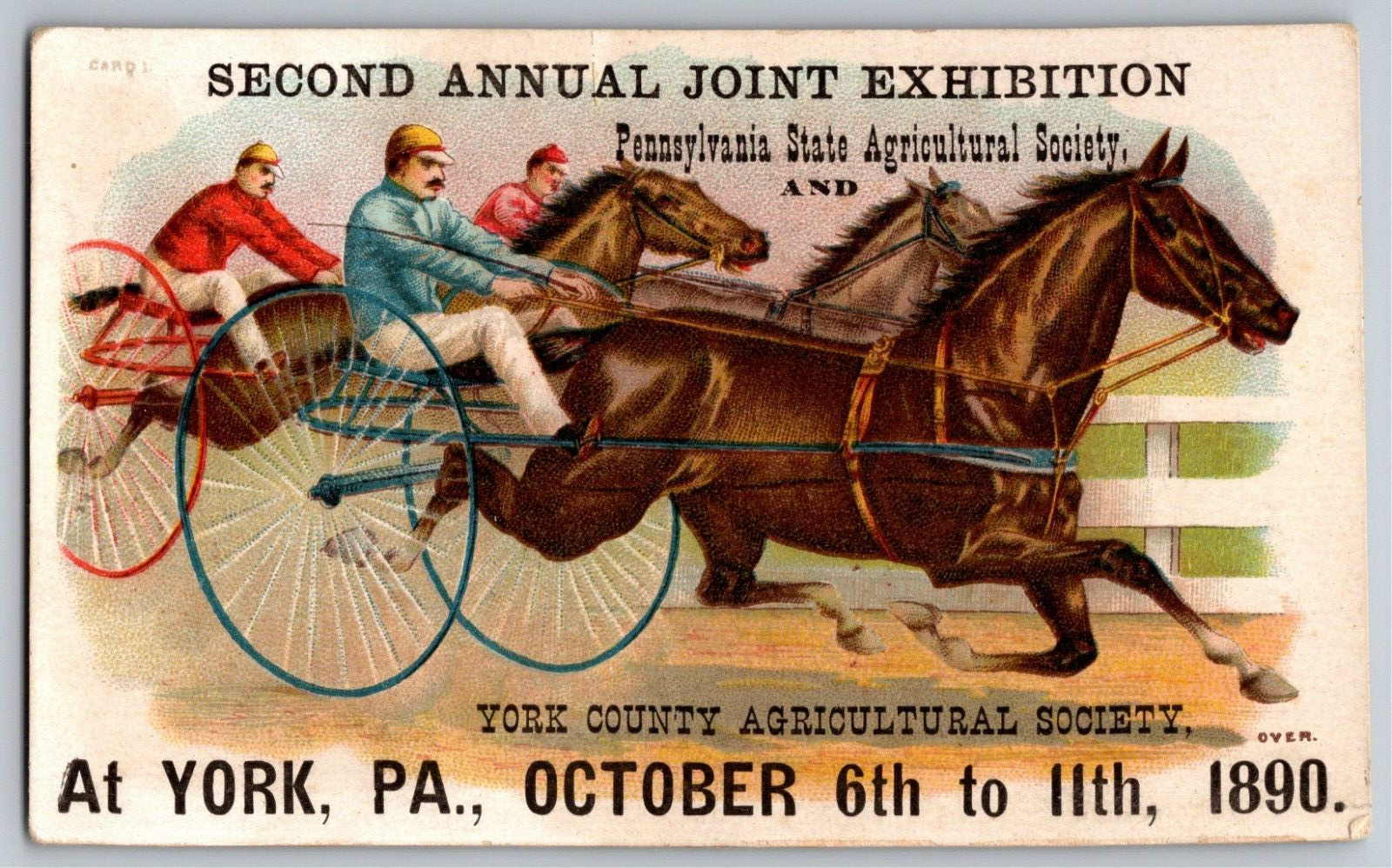 2nd Annual Penn State 1890 Agricultural Exhibition York PA Victorian Trade Card