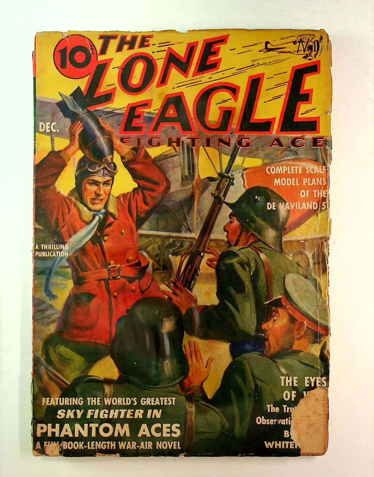 Lone Eagle Pulp Dec 1939 Vol. 19 #3 PR Low Grade