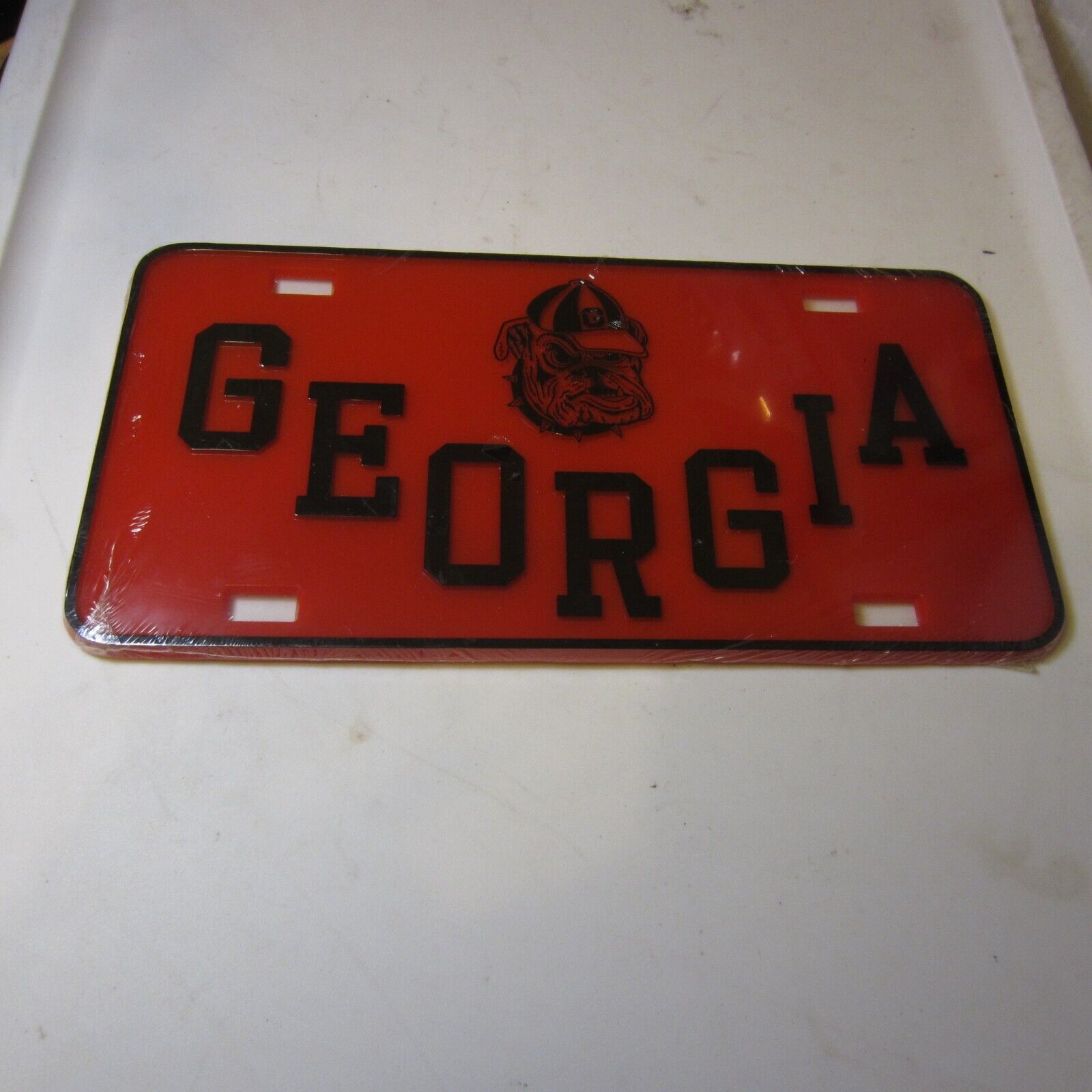10 Vintage Georgia Bull Dog Booster License Plate New Sealed Old Stock