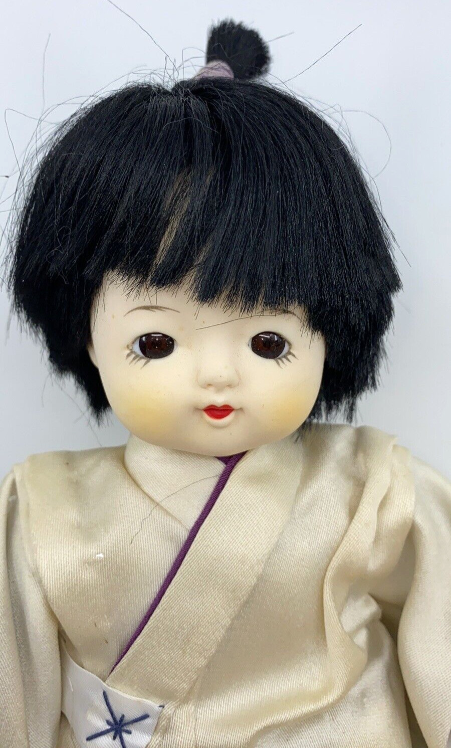 Vintage Asian Baby Doll Soft Body & Vinal Kimono Sweet Little Girl 10