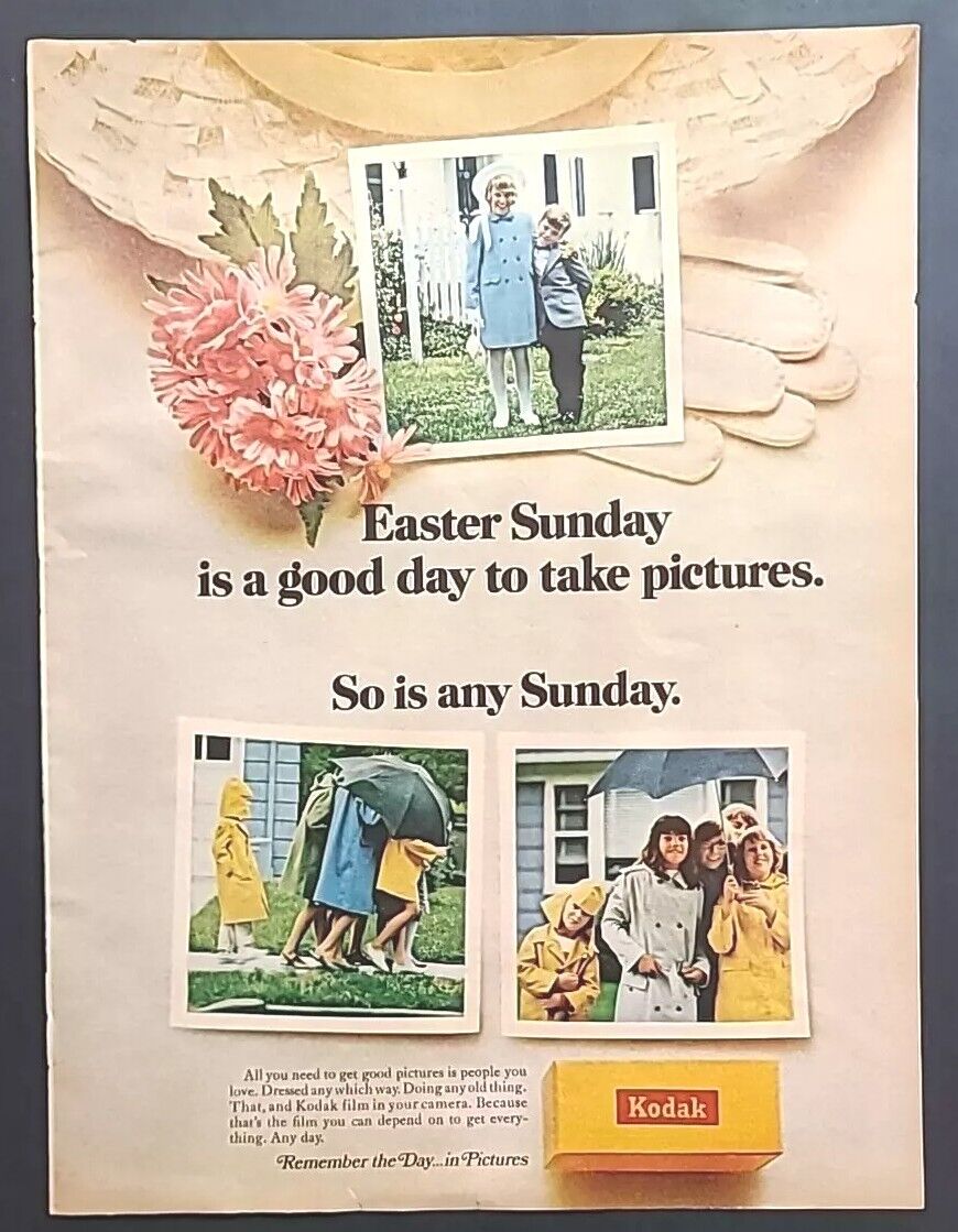 1968 KODAK Film Easter Sunday is a good day to take pictures Vtg 1960\'s Print Ad