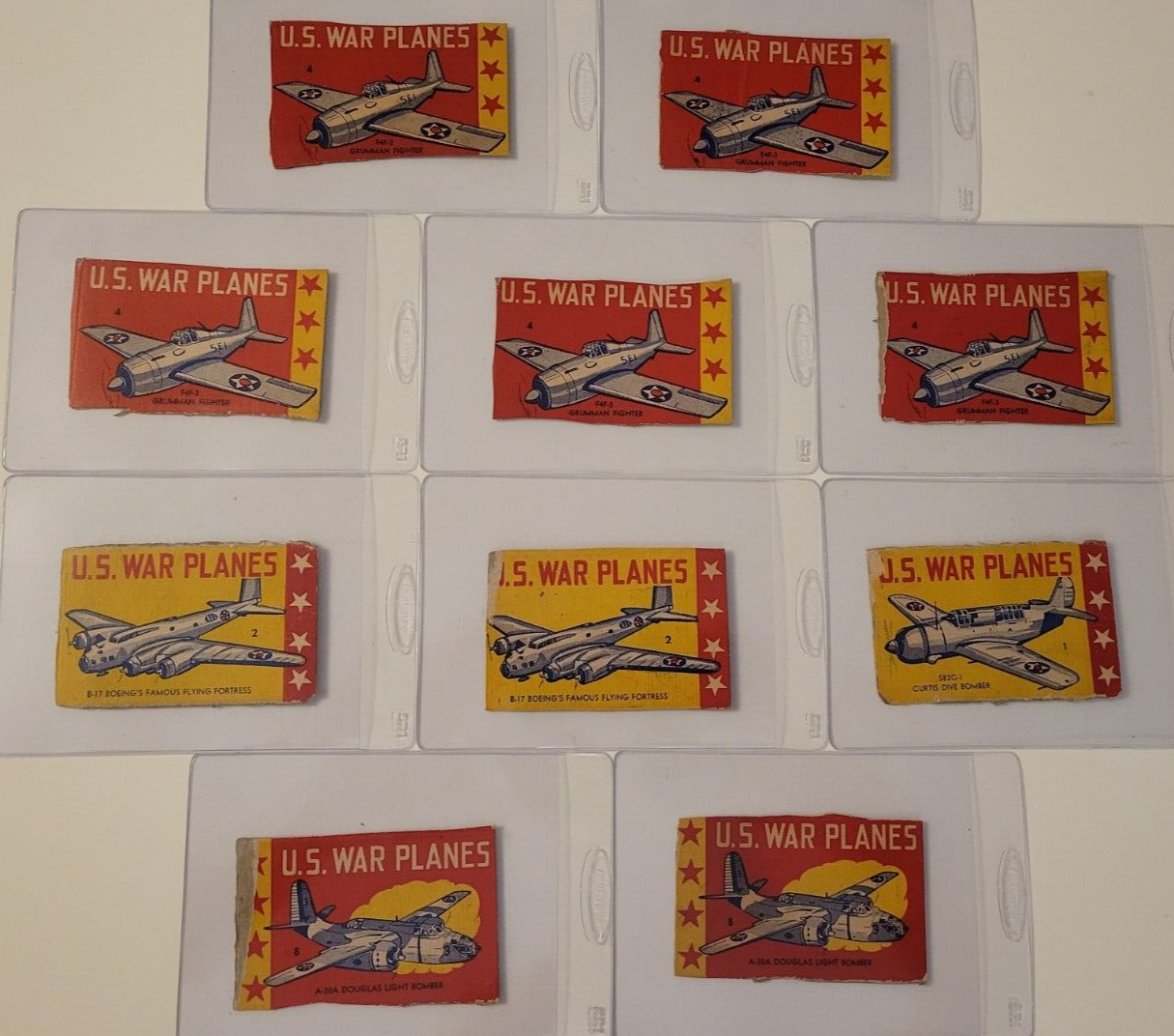 1940\'s U.S. WAR PLANES R167 10 CANDY BOX CUT OUT CARDS Pioneer Specialty Co Rare
