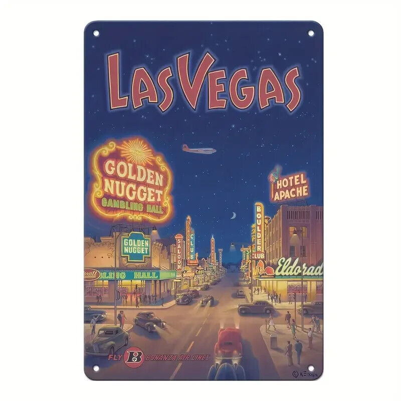 Bonanza Air Lines Las Vegas Nevada Vintage Travel Poster 8x12 NEW