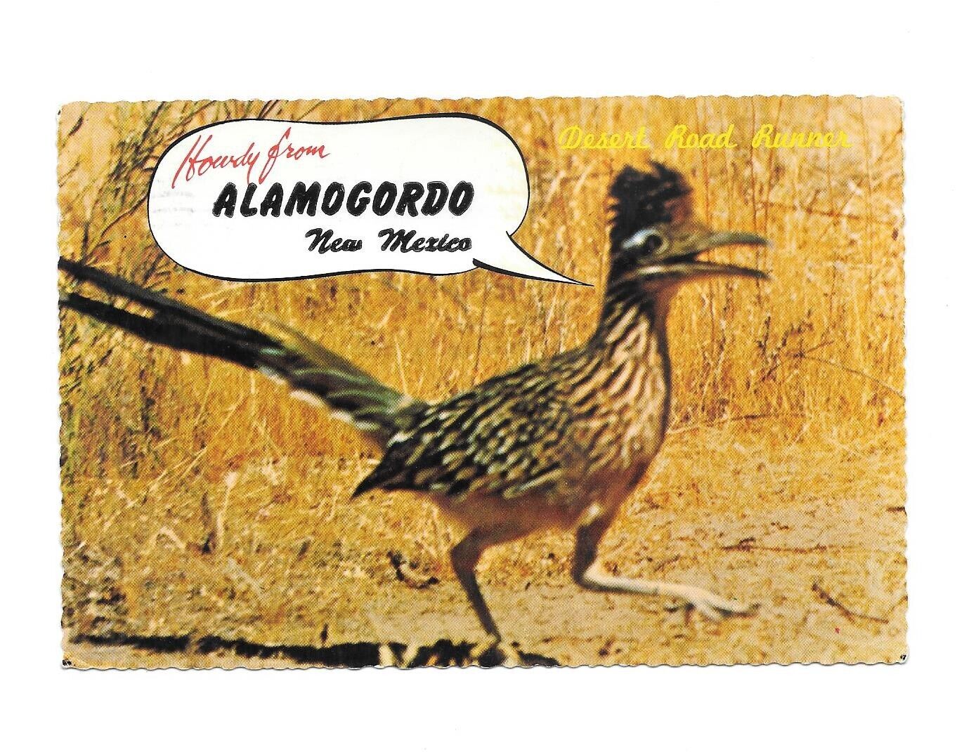Howdy from Alamogordo New Mexico Vintage Posted 6x4 Postcard Road Runner