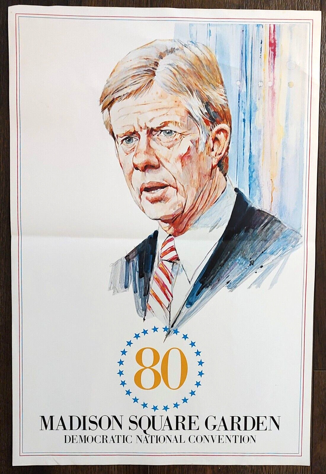 1980 Democratic Convention Poster Jimmy Carter Vintage Madison Square Garden NY