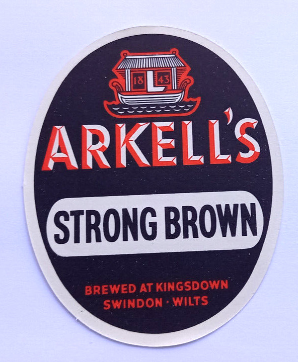 Arkell\'s - Kingsdown Brewery - Strong Brown - Vintage Beer Label