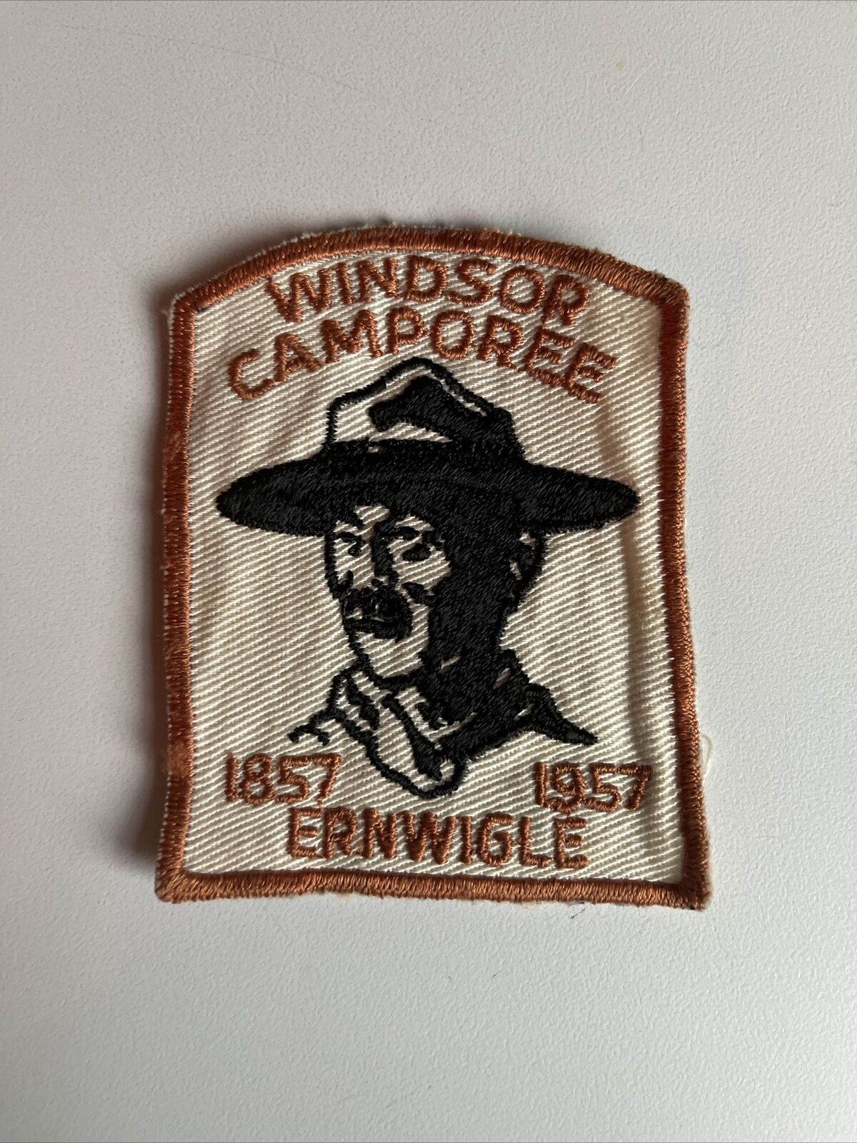 Vintage Boy Scout Patch Windsor Camporee 1857-1957 ERNWIGLE BSA