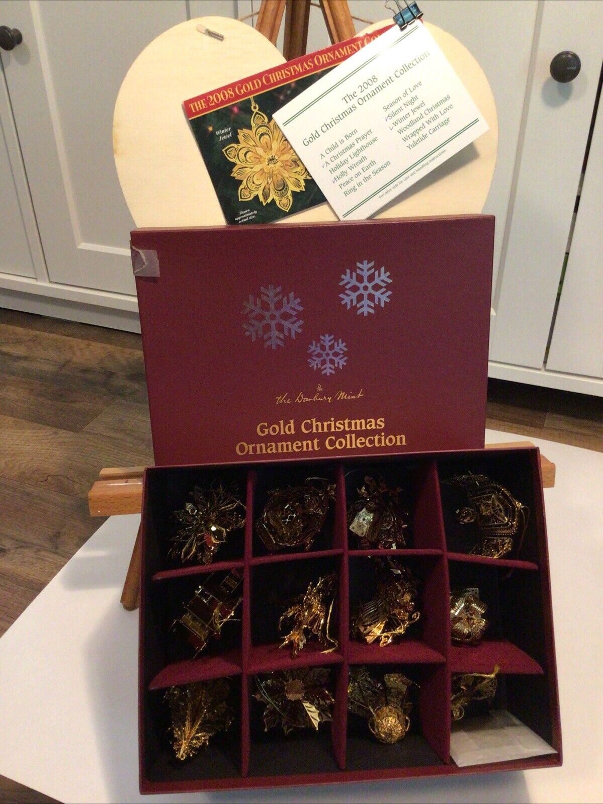 2008 Danbury Mint Christmas Ornament Set Of 12 In Collectible Box 