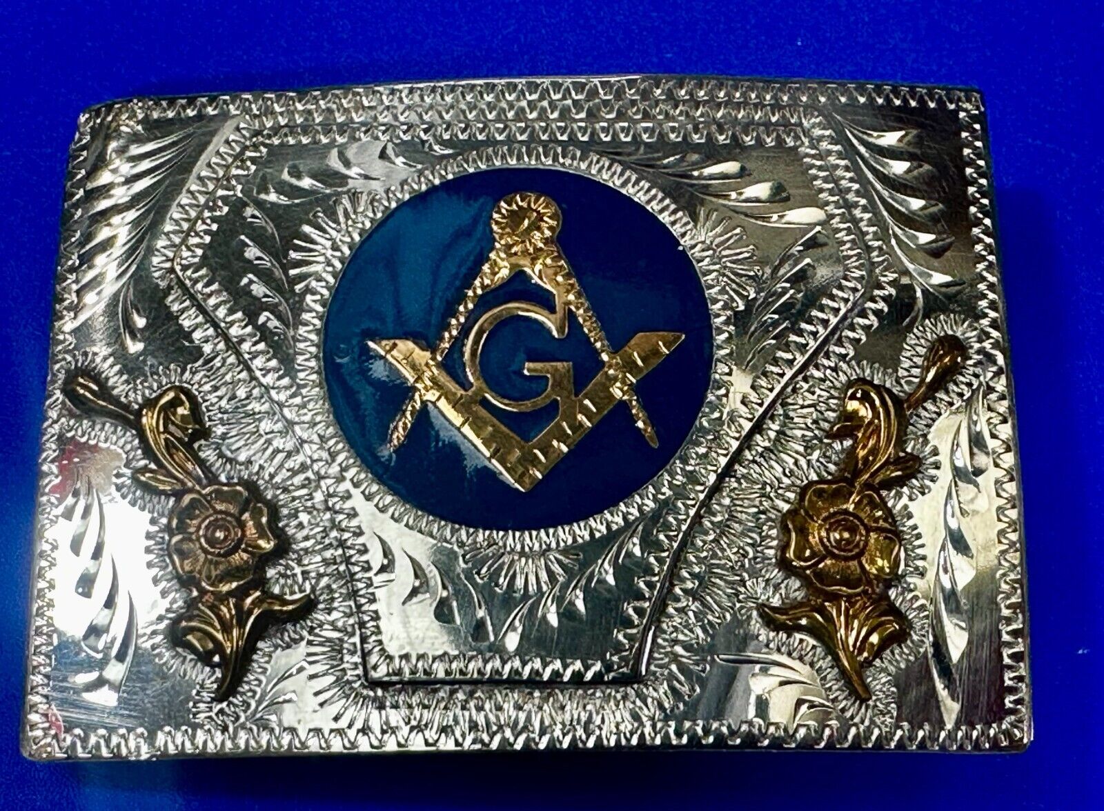BEAUTIFUL Masons G Ruler Freemason Hand Made Will-Aren Original Belt Buckle