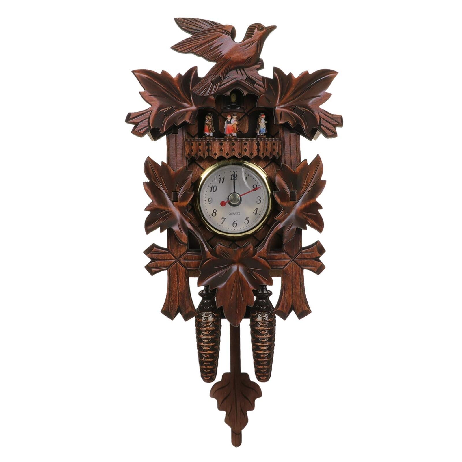 Veemoon Vintage Clock Cuckoo Wall Clock Swing Coo Coo Vintage Clock, Wooden H...