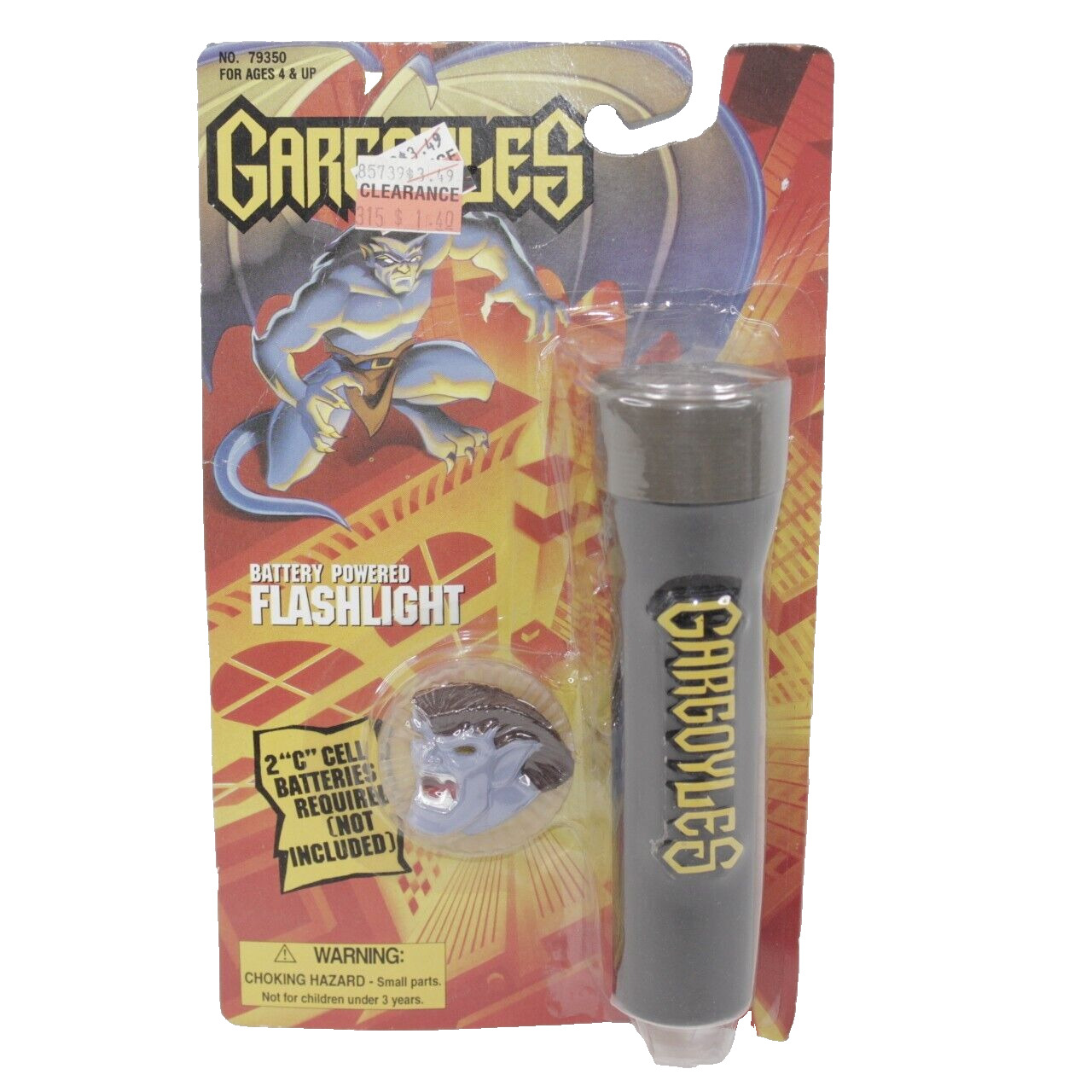 VTG Disney Gargoyles Flashlight with Goliath Lens Cap 1995 Janex New & Sealed