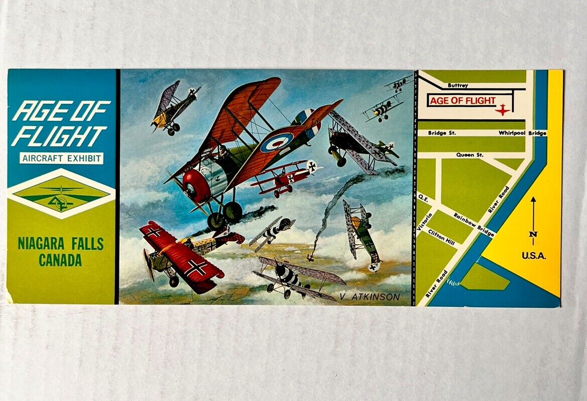 Age Of Flight Aircraft Exhibit Niagara Falls Canada Postcard Vintage Aviation 