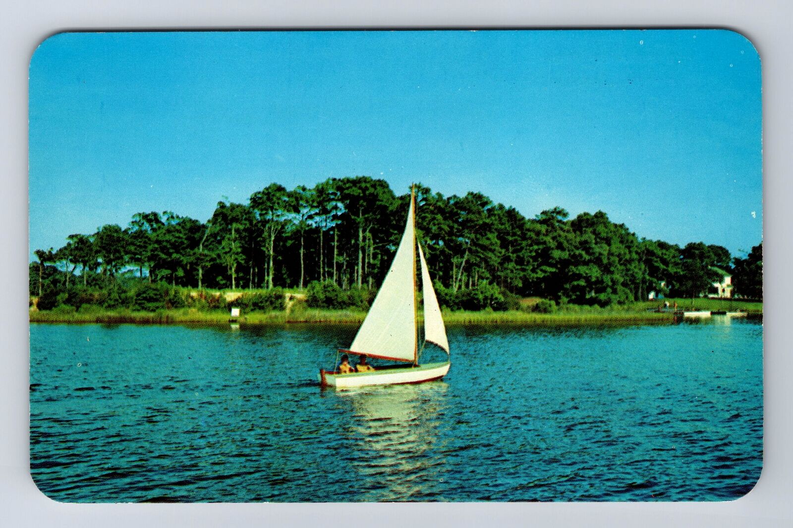 Sister Lake MI-Michigan, General Greetings, Sailing on Lake, Vintage Postcard