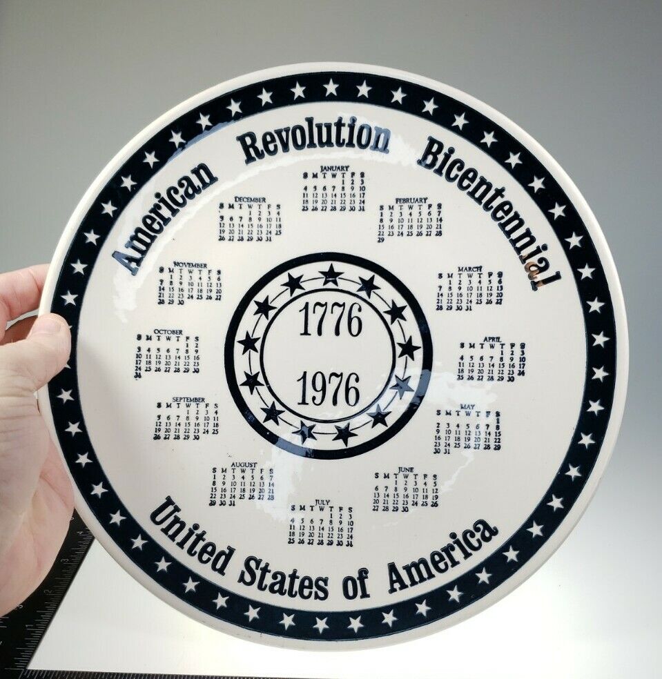 Vintage 1776/1976 American Revolution Bicentennial Plate USA Calendar Plate