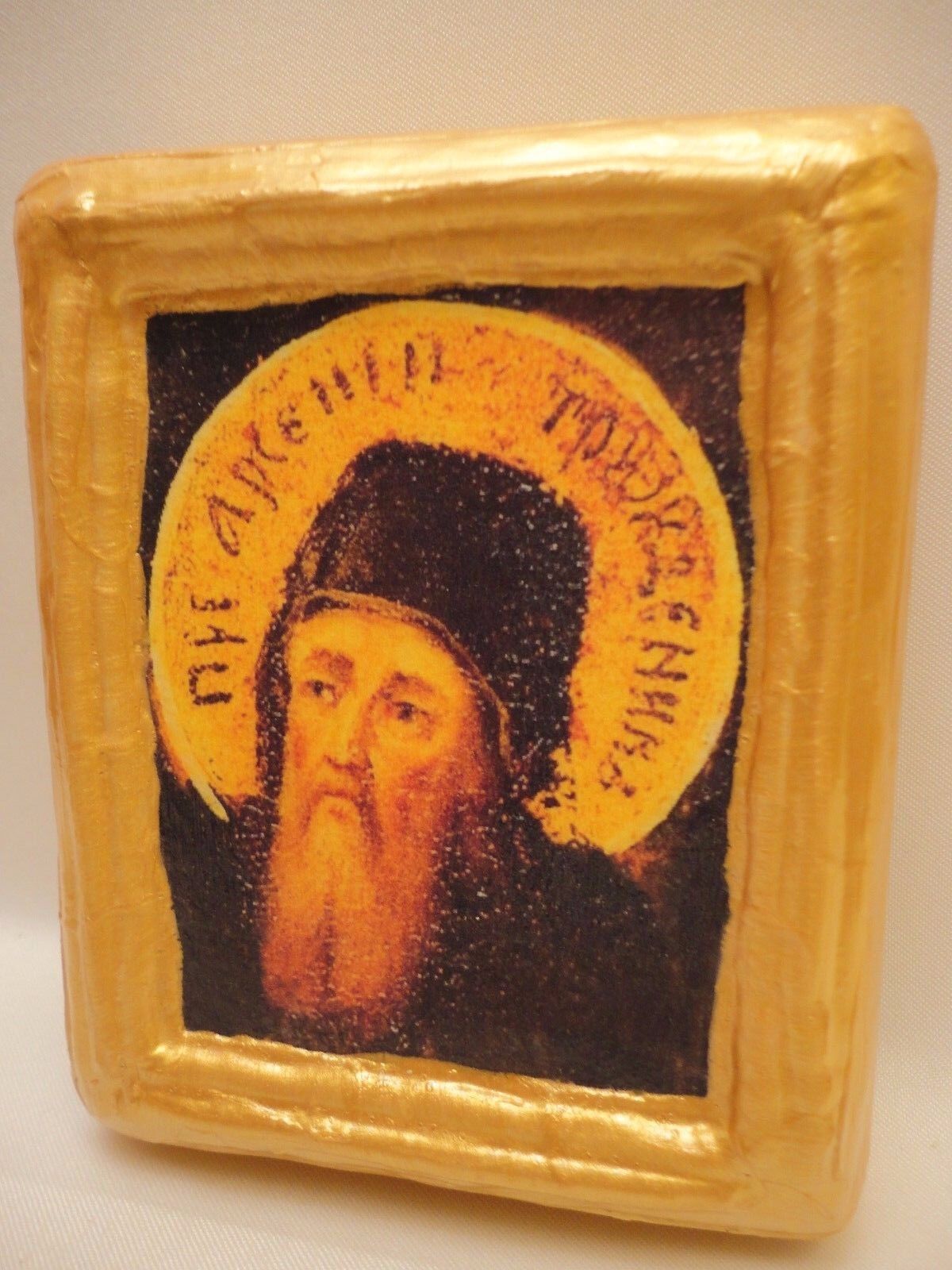 Saint Arsenios Arsenius San Arsenio Eastern Orthodox Icon Gold Art on Wood