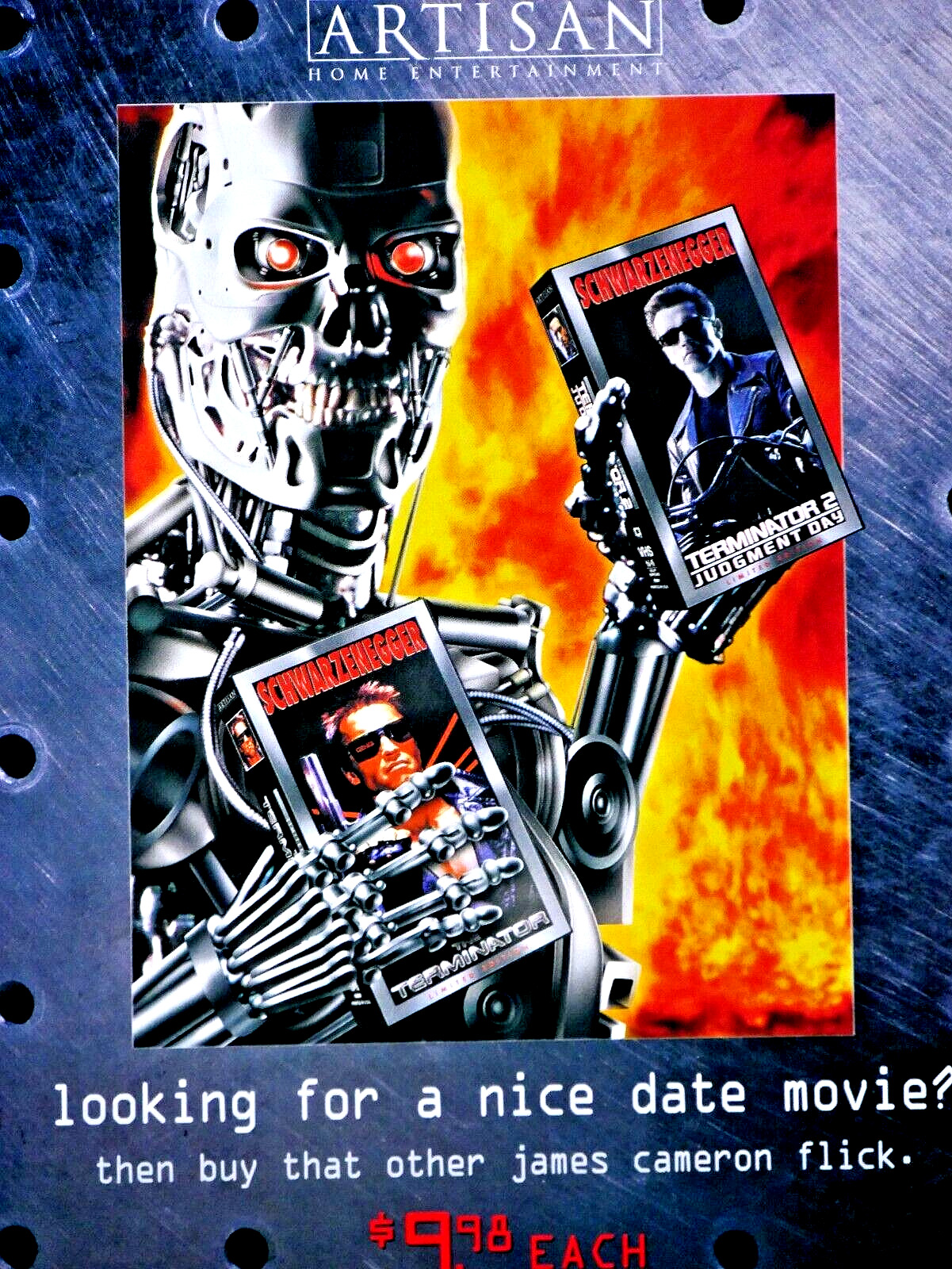 Arnold Schwarzenegger Terminator  1 & 2 Vintage 1998 Original Print Ad 8 x 10\