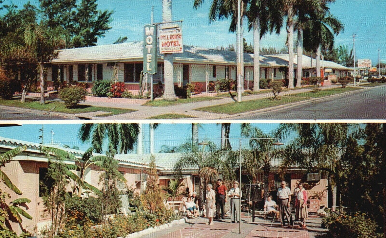 Postcard FL St Petersburg Florida Doll House Motel 1959 Chrome Vintage PC G4320